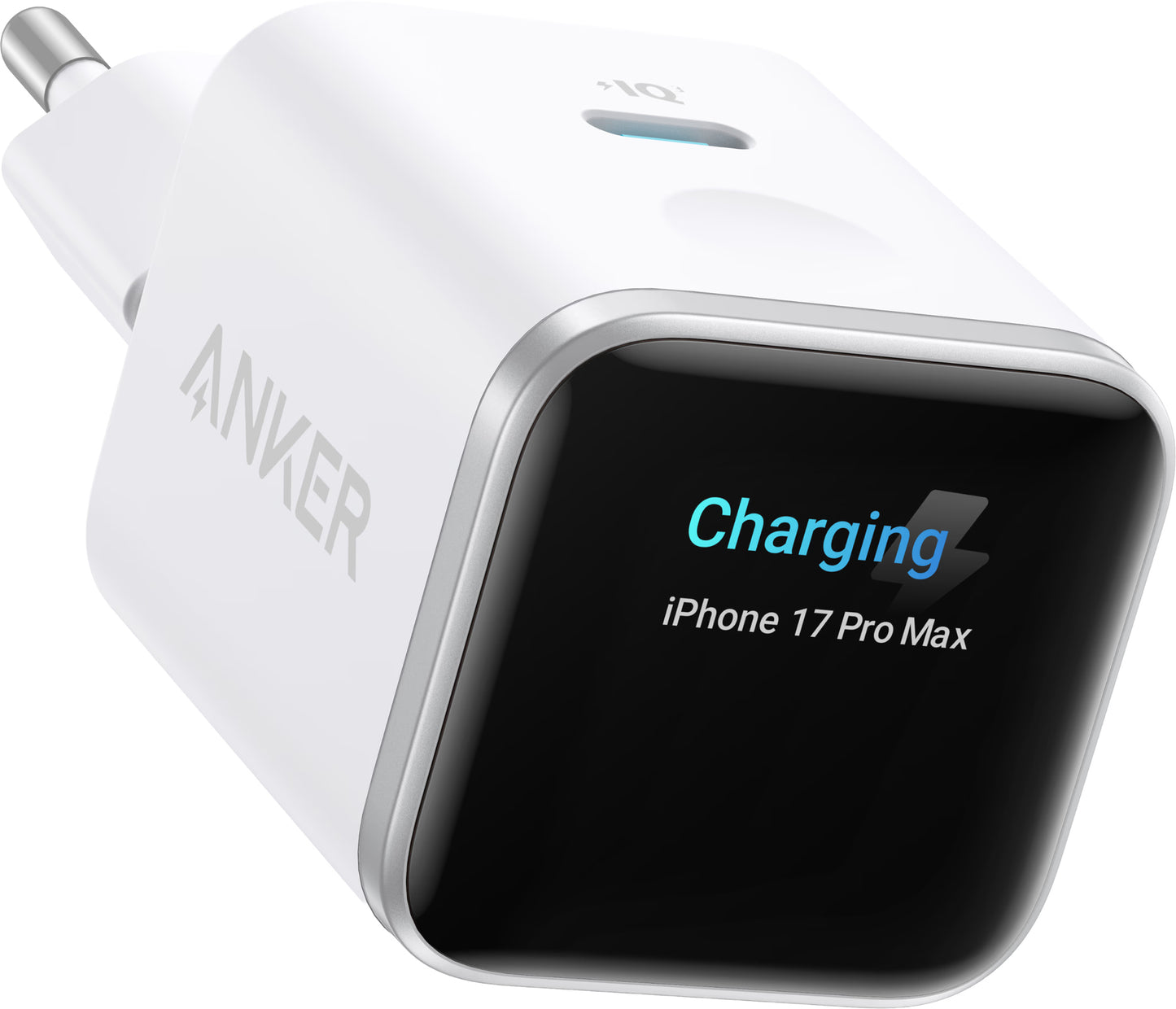 Incarcator Retea Anker Nano Display, 45W, 3A, 1 x USB-C, Alb A121DG21