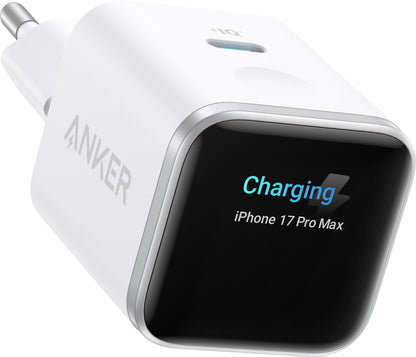 Incarcator Retea Anker Nano Display, 45W, 3A, 1 x USB-C, Alb A121DG21