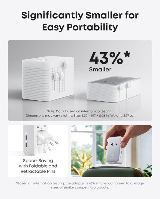 Incarcator Retea Anker Nano Travel, 20W, 3A, 2 x USB-A - 2 x USB-C, Alb A9215H21