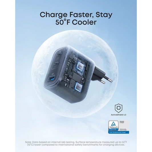 Incarcator Retea Anker Nano, 70W, 3.5A, 1 x USB-A - 2 x USB-C, Negru A121AL11