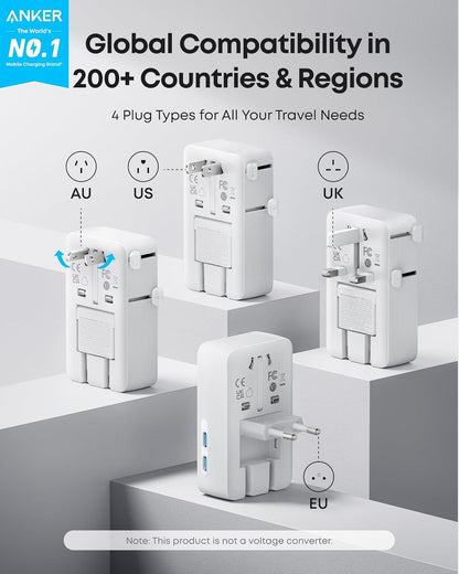 Incarcator Retea Anker Nano Travel, 20W, 3A, 2 x USB-A - 2 x USB-C, Alb A9215H21
