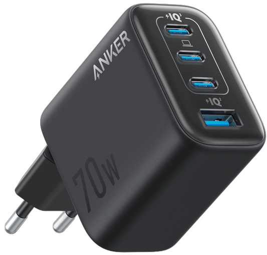 Incarcator Retea Anker Zolo, 70W, 1 x USB-A - 3 x USB-C, Negru A121CG11