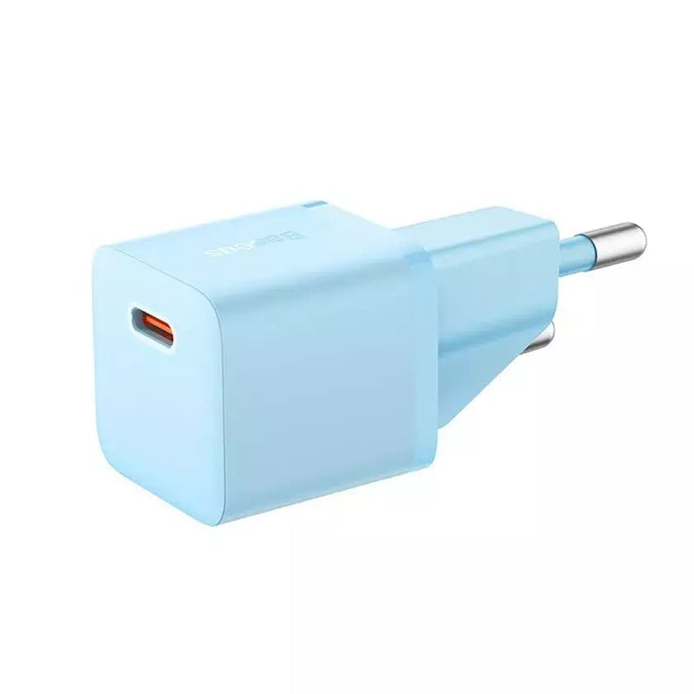 Incarcator Retea Baseus GaN Mini 1C, 20W, 3A, 1 x USB-C, Albastru CCGN050103