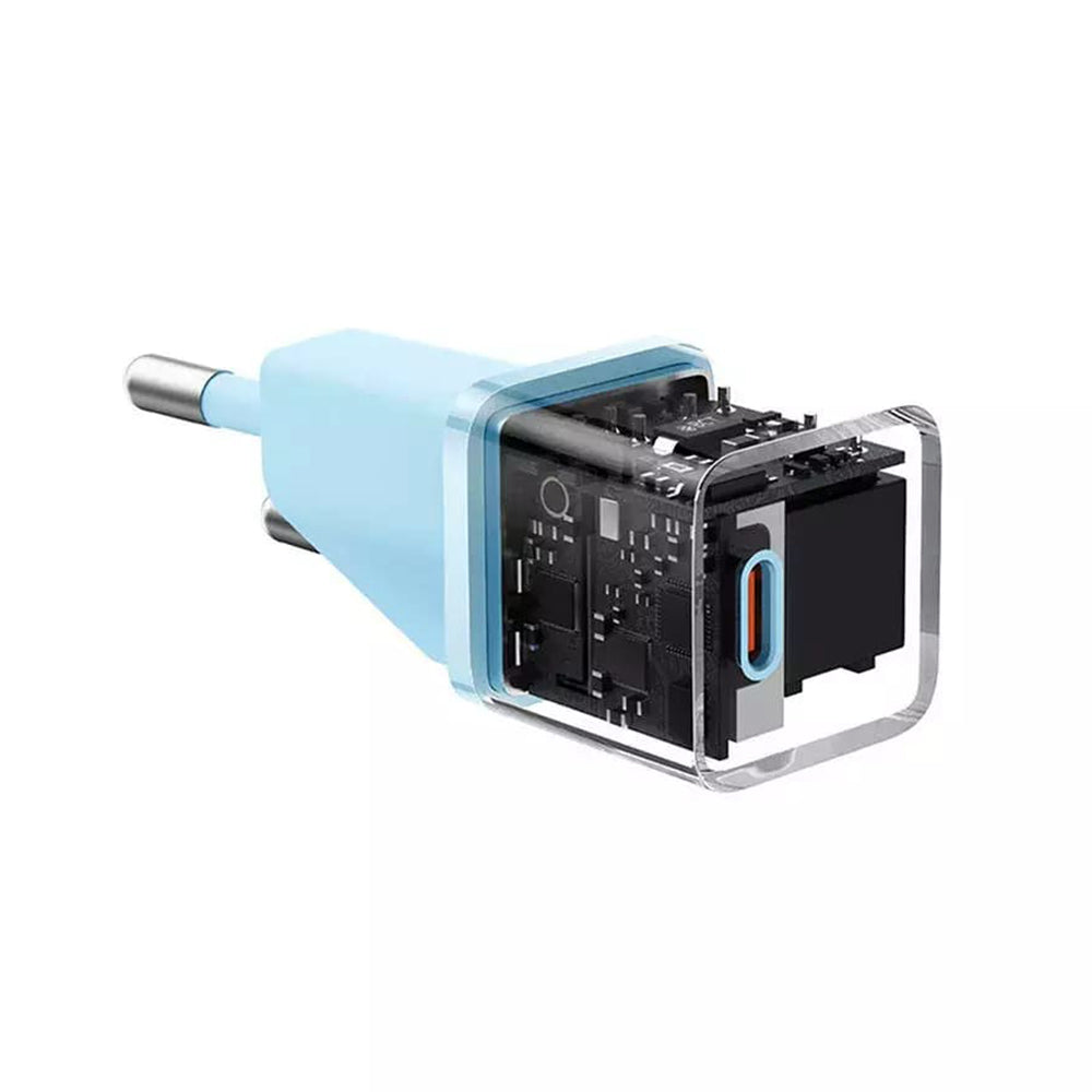 Incarcator Retea Baseus GaN Mini 1C, 20W, 3A, 1 x USB-C, Albastru CCGN050103