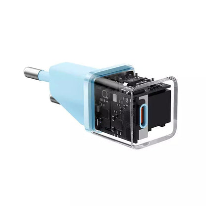Incarcator Retea Baseus GaN Mini 1C, 20W, 3A, 1 x USB-C, Albastru CCGN050103