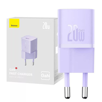 Incarcator Retea Baseus, 20W, 3A, 1 x USB-C, Mov CCGN050105