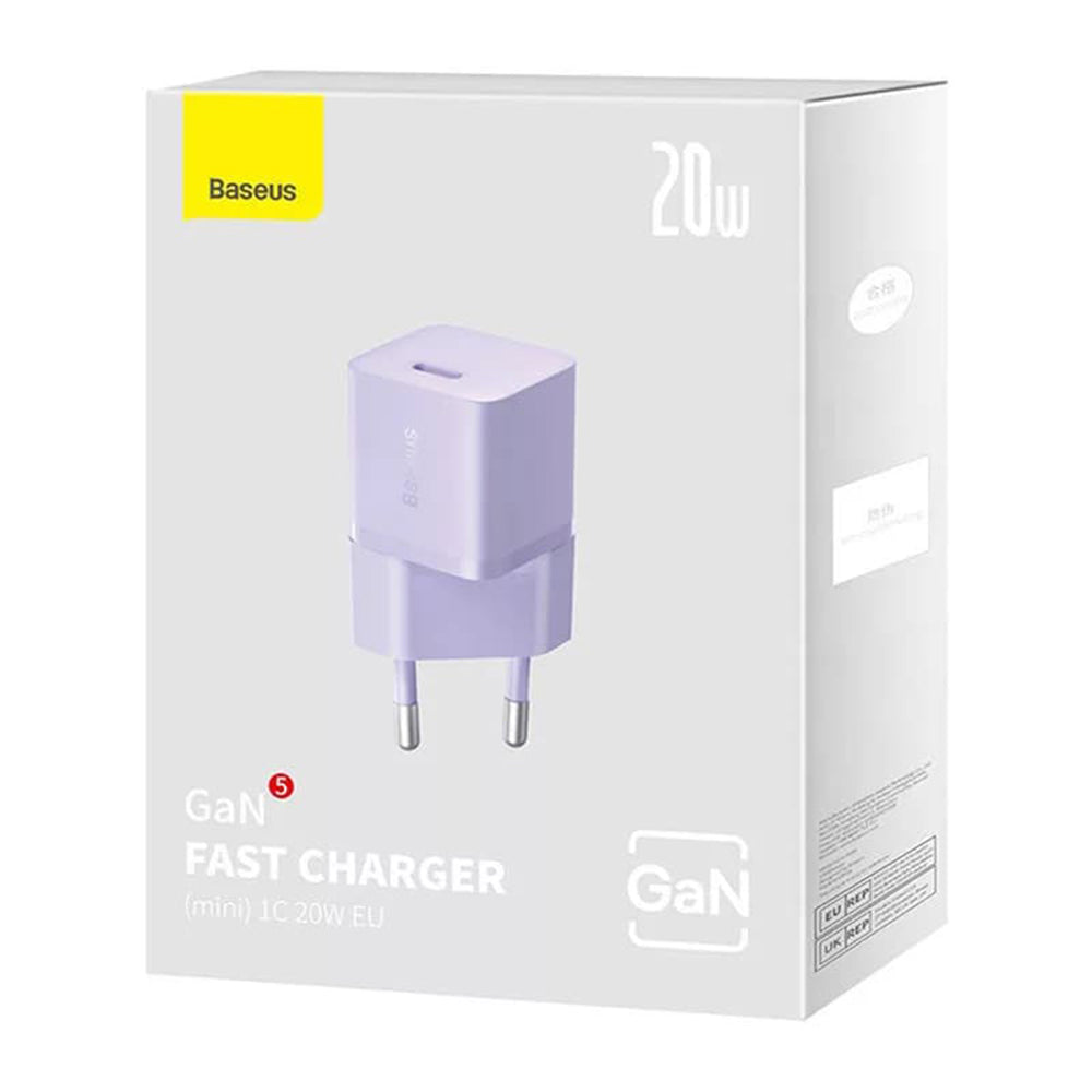 Incarcator Retea Baseus, 20W, 3A, 1 x USB-C, Mov CCGN050105