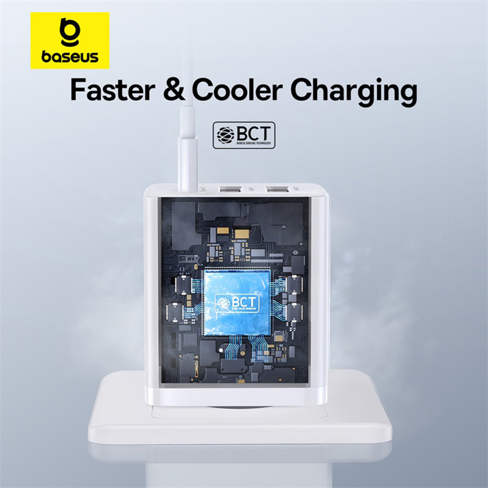 Incarcator Retea Baseus Cube, 30W, 3A, 2 x USB-A - 1 x USB-C, Alb P10111402213-00