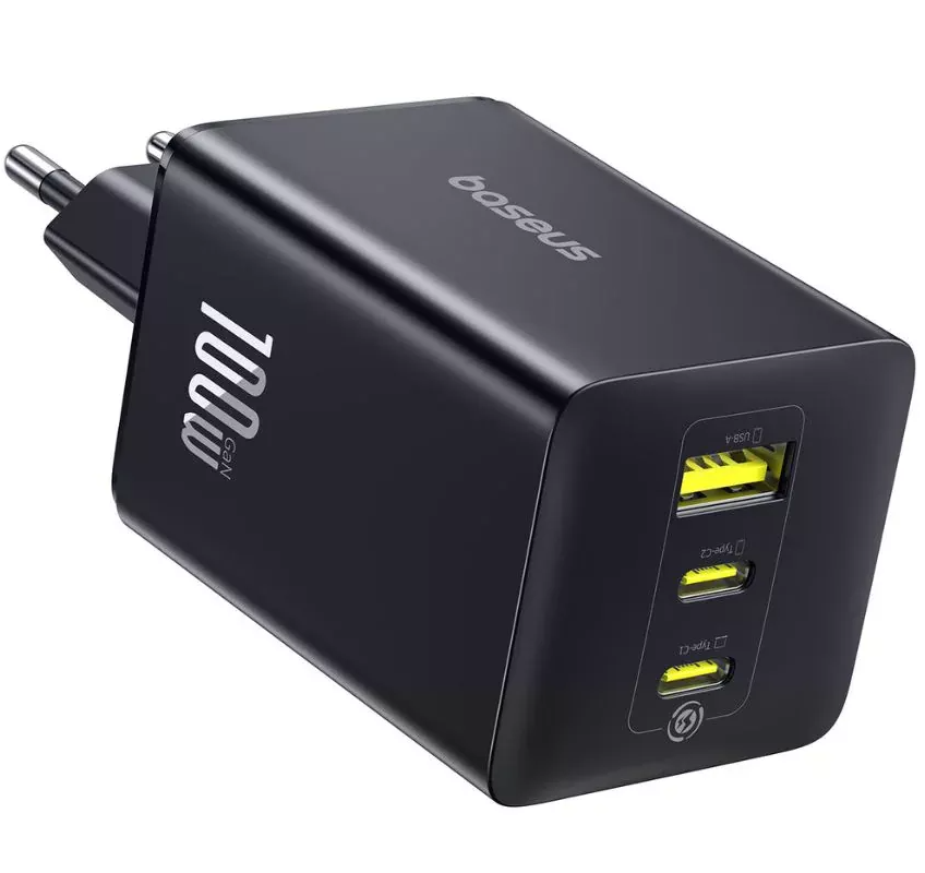 Incarcator Retea Baseus EnerFill FE11, 100W, 5A, 1 x USB-A - 2 x USB-C, Gri P10182102123