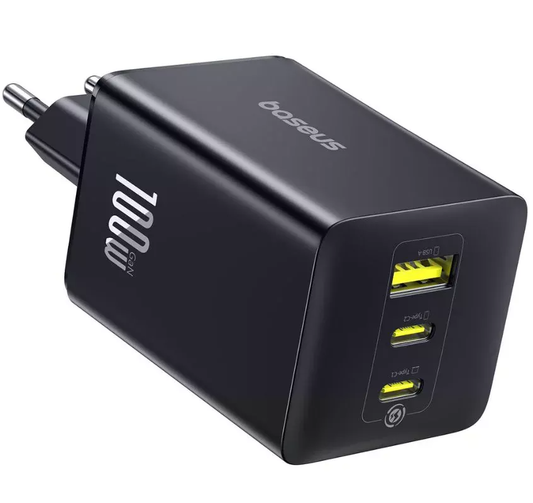 Incarcator Retea Baseus EnerFill FE11, 100W, 5A, 1 x USB-A - 2 x USB-C, Gri P10182102123