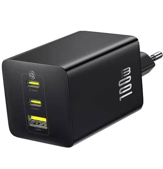 Incarcator Retea Baseus EnerFill FE11, 100W, 5A, 1 x USB-A - 2 x USB-C, Gri P10182102123
