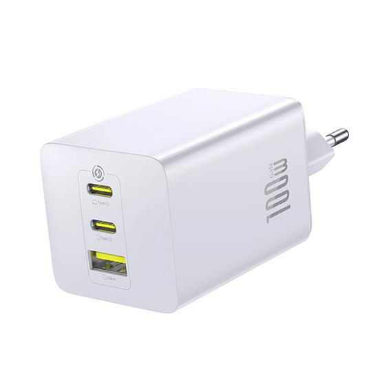 Incarcator Retea Baseus EnerFill FE11, 100W, 5A, 1 x USB-A - 2 x USB-C, Alb P10182102213-00