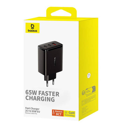 Incarcator Retea Baseus Cube Pro, 65W, 3.25A, 1 x USB-A - 2 x USB-C, Negru P10152301113-00