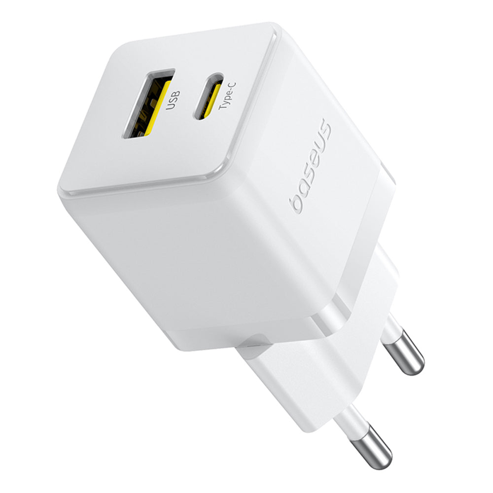 Incarcator Retea Baseus Palm, 30W, 3A, 1 x USB-A - 1 x USB-C, Alb P1011160A213-00