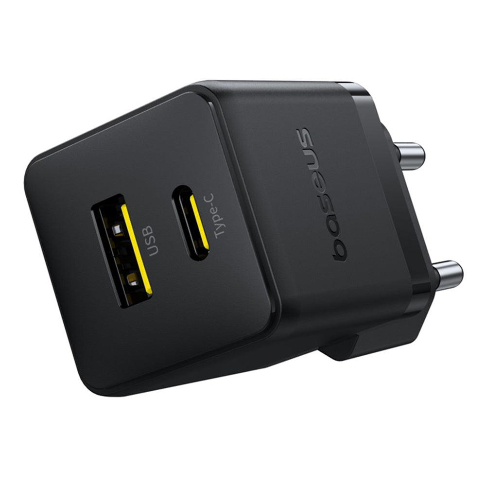 Incarcator Retea Baseus Palm, 30W, 3A, 1 x USB-A - 1 x USB-C, Negru P1011160A113-00