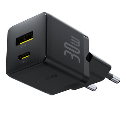 Incarcator Retea Baseus Palm, 30W, 3A, 1 x USB-A - 1 x USB-C, Negru P1011160A113-00