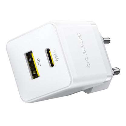 Incarcator Retea Baseus Palm, 30W, 3A, 1 x USB-A - 1 x USB-C, Alb P1011160A213-00