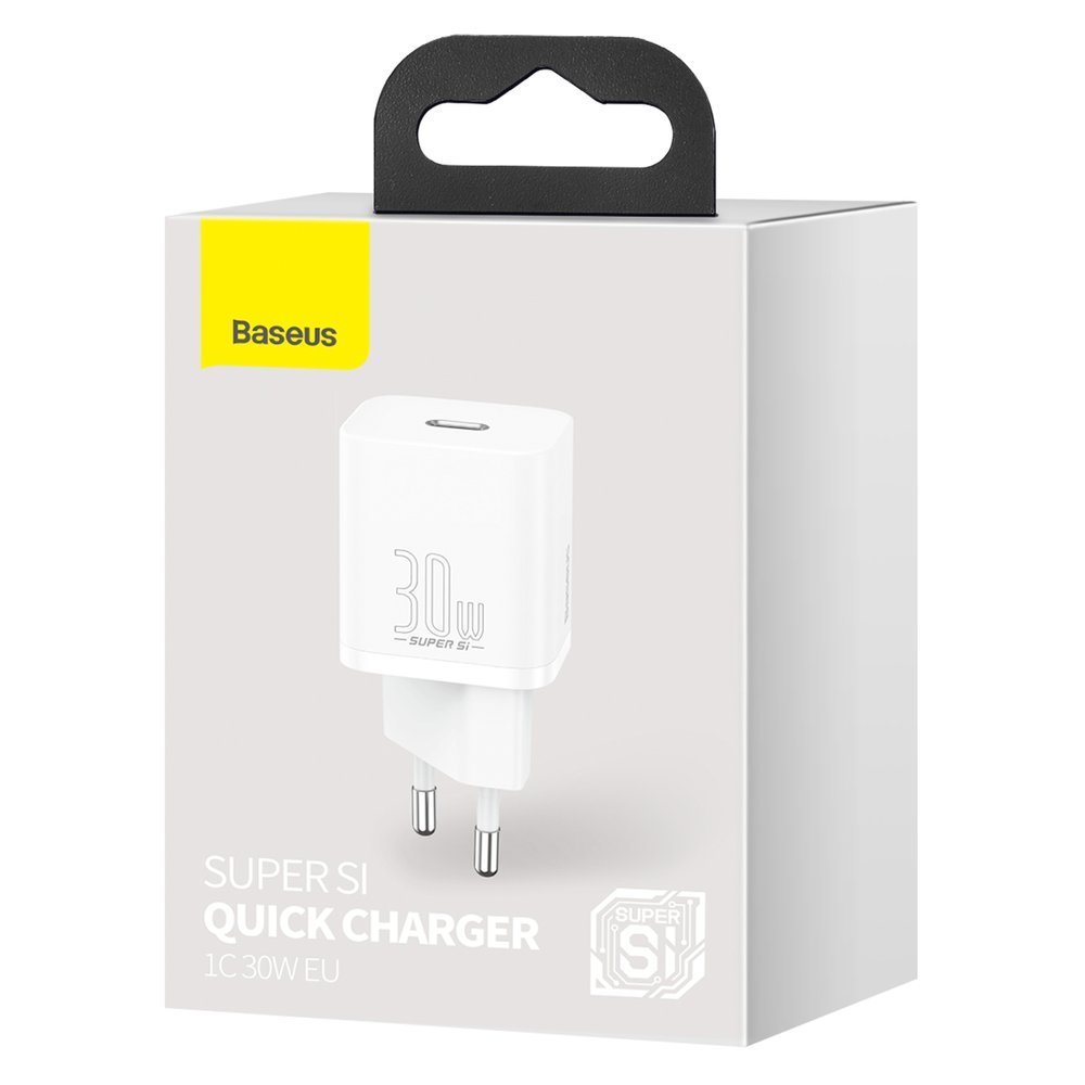 Incarcator Retea Baseus Super Si 1C, 30W, 3A, 1 x USB-C, Alb CCSUP-J02