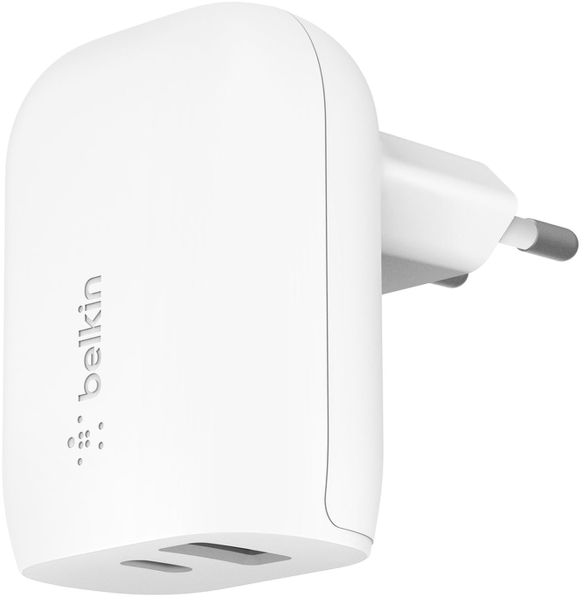 Incarcator Retea Belkin BoostCharge Dual, 37W, 3A, 1 x USB-A - x USB-C, Alb WCB007vfWH