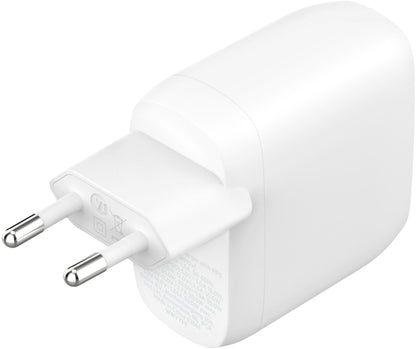 Incarcator Retea Belkin BoostCharge Pro Dual, 60W, 3A, 2 x USB-C, Alb WCB010vfWH