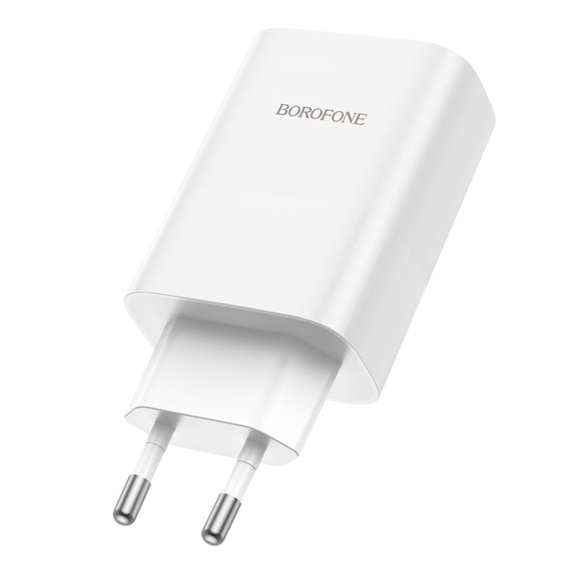 Ładowarka sieciowa Borofone BN10, 65W, 5A, 1 x USB-A - 1 x USB-C, biała 