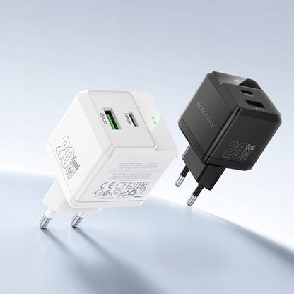 Incarcator Retea Borofone BN19 Intenso, 20W, 3A, 1 x USB-A - 1 x USB-C, Negru