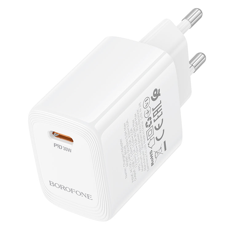 Incarcator Retea Borofone BN28 Fuente, 30W, 3A, 1 x USB-C, Alb