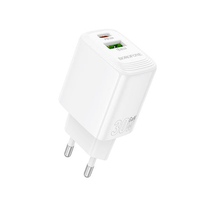 Incarcator Retea Borofone BN29 Fuente, 30W, 3A, 1 x USB-A - 1 x USB-C, Alb