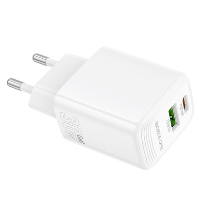 Incarcator Retea Borofone BN29 Fuente, 30W, 3A, 1 x USB-A - 1 x USB-C, Alb
