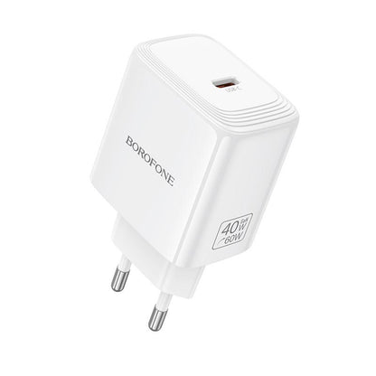 Incarcator Retea Borofone BN33 Fuente, 40W, 1 x USB-C, Alb
