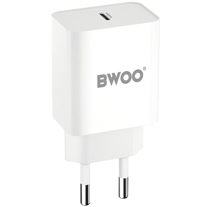 Ładowarka sieciowa BWOO BO-CDA119, 20W, 4A, 1 x USB-C, biała 