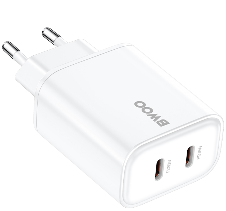 Incarcator Retea BWOO CDA206, 35W, 3A, 2 x USB-C, Alb