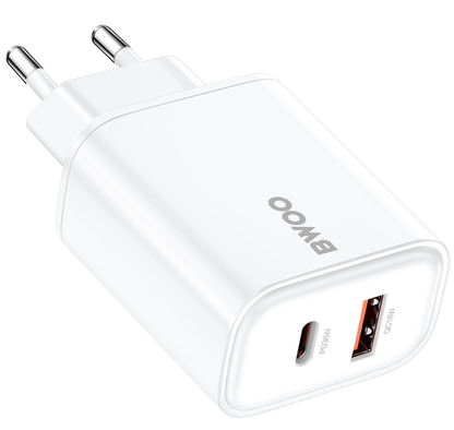 Incarcator Retea BWOO CDA207, 36W, 3A, 1 x USB-A - 1 x USB-C, Alb