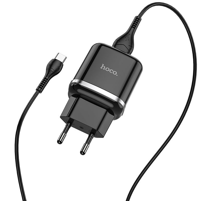 Incarcator Retea Cu Cablu USB-C HOCO N3, 18W, 3A, 1 x USB-A, Negru