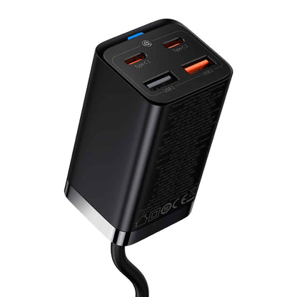 Incarcator Retea Cu Cablu USB-C Baseus GaN3 Pro, 65W, 3A, 2 x USB-A - 2 x USB-C, Negru CCGP040101