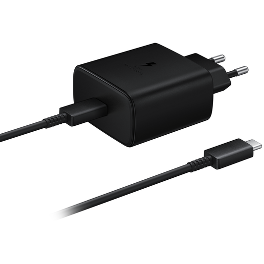 Incarcator Retea cu Cablu USB-C Samsung EP-TA845 + DW767JBE, 45W, 4.05A, 1 x USB-C, Negru GP-PTU020SOFBQ