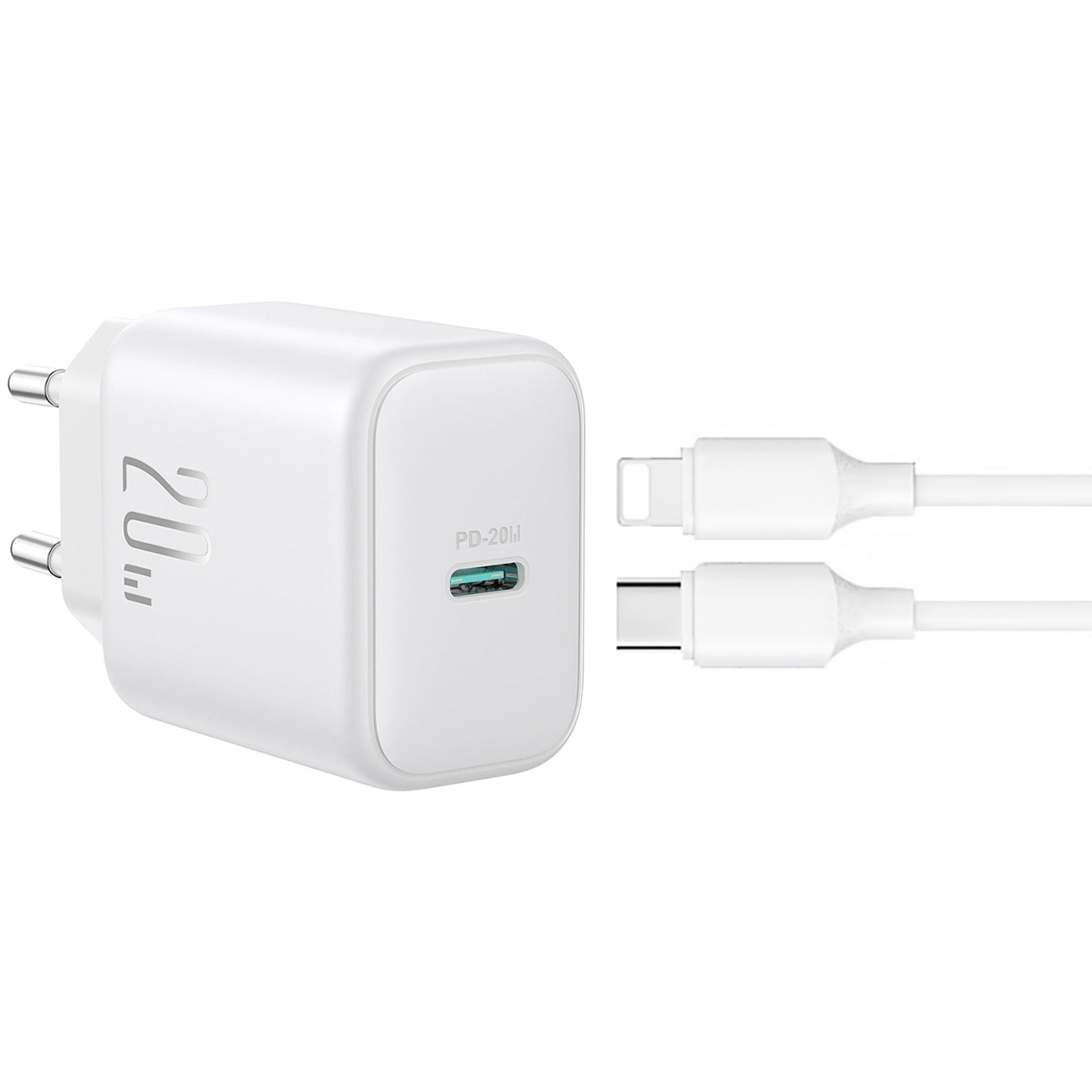 Incarcator Retea Cu Cablu Lightning Joyroom JR-TCF20, 20W, 3A, 1 x USB-C, Alb
