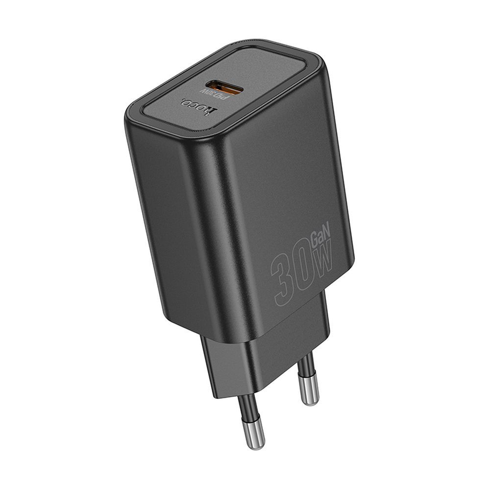 Incarcator Retea HOCO N63, 30W, 3A, 1 x USB-A - 1 x USB-C, Negru