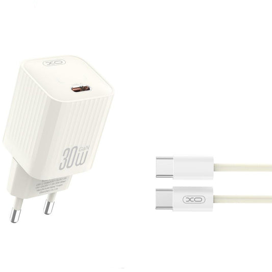 Incarcator Retea Cu Cablu USB-C XO Design L148, 30W, 3A, 1 x USB-C, Bej
