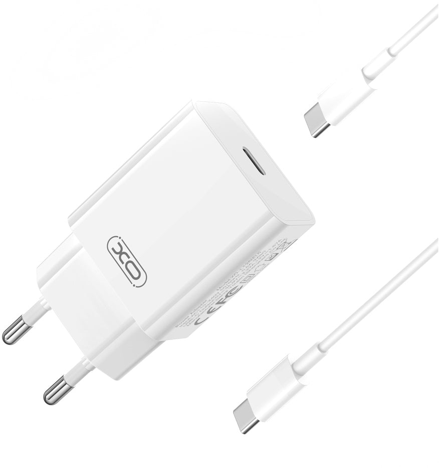 Incarcator Retea Cu Cablu USB-C XO Design L126, 20W, 3A, 1 x USB-C, Alb