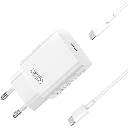 Incarcator Retea Cu Cablu USB-C XO Design L126, 20W, 3A, 1 x USB-C, Alb