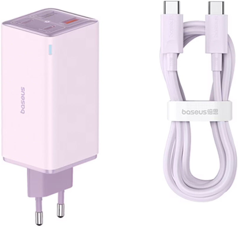 Incarcator Retea Cu Cablu USB-C Baseus GaN6 Pro, 100W, 3.25A, 2 x USB-A - 2 x USB-C, Mov P10162705532-00