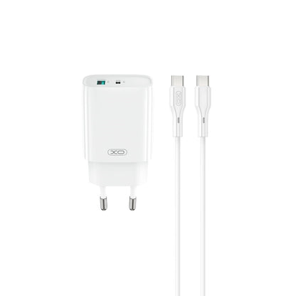Incarcator Retea Cu Cablu USB-C XO Design CE29, 20W, 3A, 1 x USB-A - 1 x USB-C, Alb