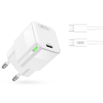 Incarcator Retea Cu Cablu USB-C XO Design CE06, 30W, 3A, 1 x USB-C, Alb