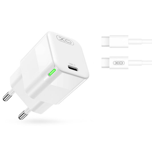 Incarcator Retea Cu Cablu USB-C XO Design CE06, 30W, 3A, 1 x USB-C, Alb