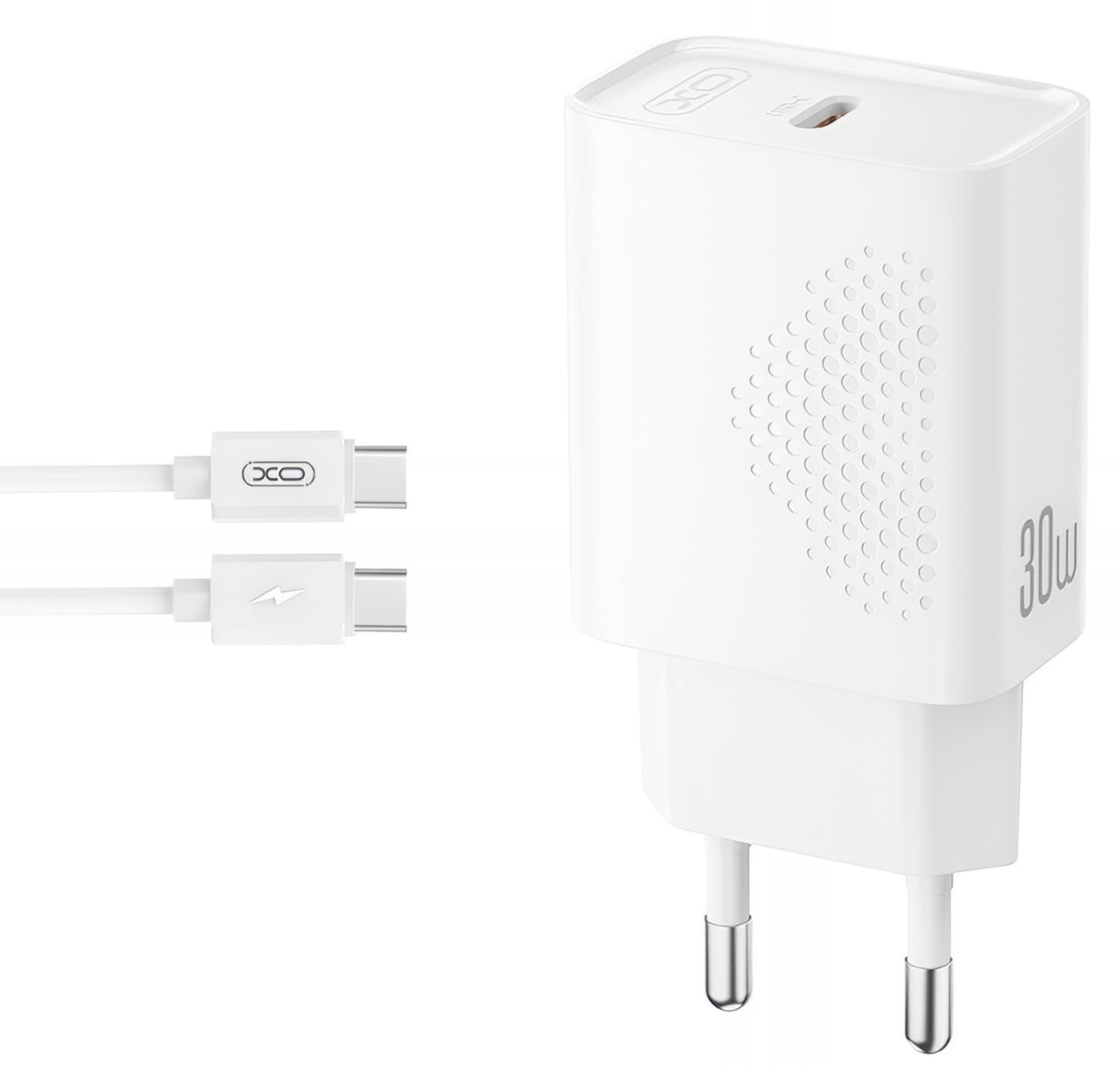 Incarcator Retea Cu Cablu USB-C XO Design L162, 30W, 3A, 1 x USB-C, Alb