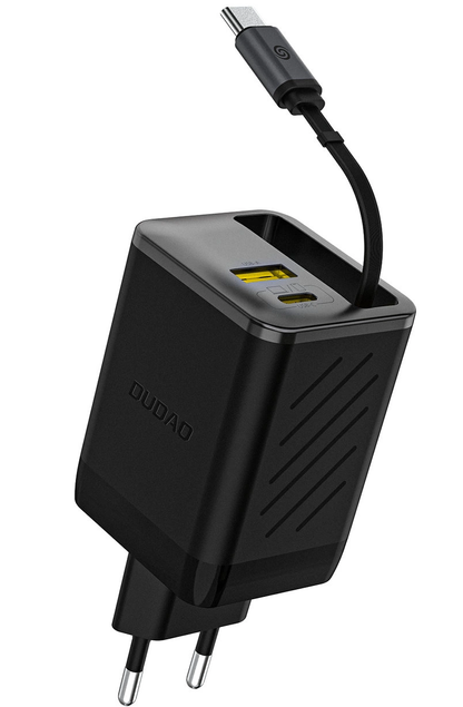Incarcator Retea Cu Cablu USB-C Dudao A67EU, 67W, 3.35A, 1 x USB-A - 1 x USB-C, Negru