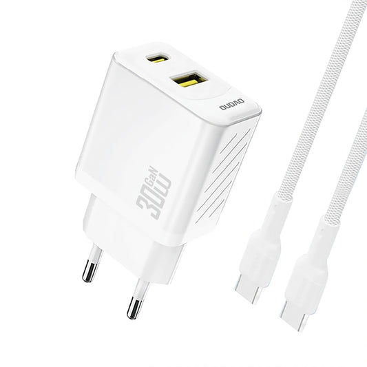 Incarcator Retea Cu Cablu USB-C Dudao A27TCEU, 30W, 1 x USB-A - 1 x USB-C, Alb