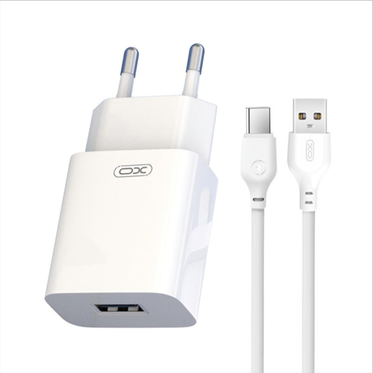 Incarcator Retea Cu Cablu USB-C XO Design L99, 12W, 2.4A, 1 x USB-A, Alb
