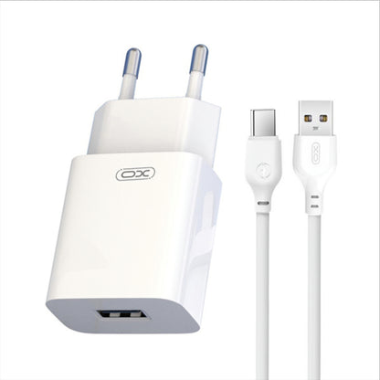 Incarcator Retea Cu Cablu USB-C XO Design L99, 12W, 2.4A, 1 x USB-A, Alb